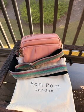 Pom Pom London Metallic Pink Original Plus Bag with 3 Straps